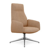 Envoi Highback Lounge Chair Lounge Seating SitOnIt Fabric Color Nutmeg Auto Return Frame Color Polished Aluminum