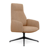 Envoi Highback Lounge Chair Lounge Seating SitOnIt Fabric Color Nutmeg Free Swivel Frame Color Charcoal