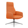 Envoi Highback Lounge Chair Lounge Seating SitOnIt Fabric Color Papaya Auto Return Frame Color Polished Aluminum