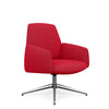 Envoi Midback Lounge Chair Lounge Seating SitOnIt Fabric Color Scarlet Free Swivel Frame Color Polished Aluminum