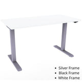 ESI Triumph LX Electric Table 30 x 60 Height Adjustable Table ESI Ergo 60.0"w x 30.0"d Designer White Matte Silver