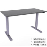 ESI Triumph LX Electric Table 30 x 60 Height Adjustable Table ESI Ergo 60.0"w x 30.0"d Phantom Charcoal Matte Silver