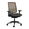Focus 2.0 Office Chair - Mesh Back Office Chair, Conference Chair, Computer Chair, Teacher Chair, Meeting Chair SitOnIt Fabric Color Ebony Mesh Color Dune 