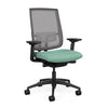 Focus 2.0 Office Chair - Mesh Back Office Chair, Conference Chair, Computer Chair, Teacher Chair, Meeting Chair SitOnIt Fabric Color Sea Green Mesh Color Ash 