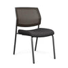 Focus Guest Chair w/ Mesh Back Guest Chair, Cafe Chair SitOnIt Fabric Color Ebony Mesh Color Slate Black Frame