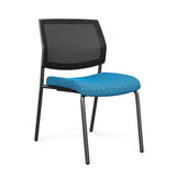 Focus Guest Chair w/ Mesh Back Guest Chair, Cafe Chair SitOnIt Fabric Color Lagoon Mesh Color Black Black Frame