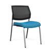 Focus Guest Chair w/ Mesh Back Guest Chair, Cafe Chair SitOnIt Fabric Color Lagoon Mesh Color Black Silver Frame
