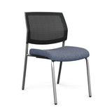 Focus Guest Chair w/ Mesh Back Guest Chair, Cafe Chair SitOnIt Fabric Color Pacific Mesh Color Black Silver Frame