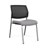 Focus Guest Chair w/ Mesh Back Guest Chair, Cafe Chair SitOnIt Fabric Color Smoky Mesh Color Black Silver Frame