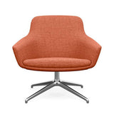 Gobi Midback Lounge Chair Midback Lounge Chair SitOnIt Fabric Color Zest Free Swivel Frame Color Polished Aluminum