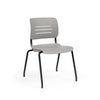 Grazie Four Leg Stack Chair Guest Chair, Cafe Chair, Stack Chair, Classroom Chairs KI Frame Color Black Shell Color Warm Grey 