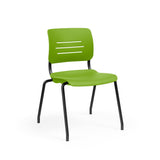 Grazie Four Leg Stack Chair Guest Chair, Cafe Chair, Stack Chair, Classroom Chairs KI Frame Color Black Shell Color Zesty Lime 