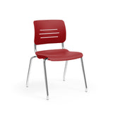 Grazie Four Leg Stack Chair Guest Chair, Cafe Chair, Stack Chair, Classroom Chairs KI Frame Color Chrome Shell Color Cayenne 