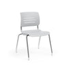 Grazie Four Leg Stack Chair Guest Chair, Cafe Chair, Stack Chair, Classroom Chairs KI Frame Color Chrome Shell Color Cool Grey 