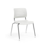 Grazie Four Leg Stack Chair Guest Chair, Cafe Chair, Stack Chair, Classroom Chairs KI Frame Color Chrome Shell Color Cottonwood 