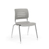 Grazie Four Leg Stack Chair Guest Chair, Cafe Chair, Stack Chair, Classroom Chairs KI Frame Color Chrome Shell Color Warm Grey 
