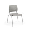 Grazie Four Leg Stack Chair Guest Chair, Cafe Chair, Stack Chair, Classroom Chairs KI Frame Color Silver Shell Color Warm Grey 