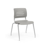 Grazie Four Leg Stack Chair Guest Chair, Cafe Chair, Stack Chair, Classroom Chairs KI Frame Color Silver Shell Color Warm Grey 