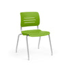 Grazie Four Leg Stack Chair Guest Chair, Cafe Chair, Stack Chair, Classroom Chairs KI Frame Color Silver Shell Color Zesty Lime 