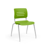 Grazie Four Leg Stack Chair Guest Chair, Cafe Chair, Stack Chair, Classroom Chairs KI Frame Color Silver Shell Color Zesty Lime 