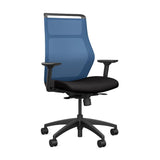 Hexy Conference Chair Conference Chair, Meeting Chair SitOnIt Frame Color Black Mesh Color Ocean Fabric Color Licorice