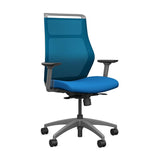Hexy Conference Chair Conference Chair, Meeting Chair SitOnIt Frame Color Fog Mesh Color Electric Blue Fabric Color Electric Blue
