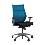 Hexy Conference Chair Conference Chair, Meeting Chair SitOnIt Frame Color Fog Mesh Color Electric Blue Fabric Color Licorice