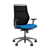 Hexy Conference Chair Conference Chair, Meeting Chair SitOnIt Frame Color Fog Mesh Color Onyx Fabric Color Electric Blue