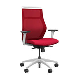 Hexy Conference Chair Conference Chair, Meeting Chair SitOnIt Frame Color White Mesh Color Fire Fabric Color Fire