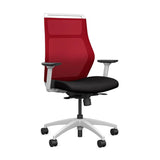 Hexy Conference Chair Conference Chair, Meeting Chair SitOnIt Frame Color White Mesh Color Fire Fabric Color Licorice