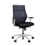 Hexy Conference Chair Conference Chair, Meeting Chair SitOnIt Frame Color White Mesh Color Navy Fabric Color Licorice