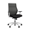 Hexy Conference Chair Conference Chair, Meeting Chair SitOnIt Frame Color White Mesh Color Nickle Fabric Color Licorice