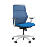 Hexy Conference Chair Conference Chair, Meeting Chair SitOnIt Frame Color White Mesh Color Ocean Fabric Color Electric Blue
