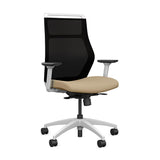 Hexy Conference Chair Conference Chair, Meeting Chair SitOnIt Frame Color White Mesh Color Onyx Fabric Color Desert