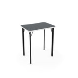 Intellect Wave 4-Leg Desk Laminate Top Classroom Desks, Sit-to-Stand KI Edge Color Frosty White Frame Color Black Laminate Color Black