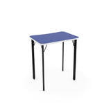 Intellect Wave 4-Leg Desk Laminate Top Classroom Desks, Sit-to-Stand KI Edge Color Frosty White Frame Color Black Laminate Color Lapis Blue