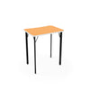 Intellect Wave 4-Leg Desk Laminate Top Classroom Desks, Sit-to-Stand KI Edge Color Frosty White Frame Color Black Laminate Color Orange Grove