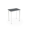 Intellect Wave 4-Leg Desk Laminate Top Classroom Desks, Sit-to-Stand KI Edge Color Frosty White Frame Color Cottonwood Laminate Color Black