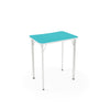 Intellect Wave 4-Leg Desk Laminate Top Classroom Desks, Sit-to-Stand KI Edge Color Frosty White Frame Color Cottonwood Laminate Color Ocean