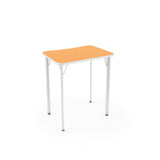 Intellect Wave 4-Leg Desk Laminate Top Classroom Desks, Sit-to-Stand KI Edge Color Frosty White Frame Color Cottonwood Laminate Color Orange Grove