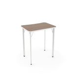 Intellect Wave 4-Leg Desk Laminate Top Classroom Desks, Sit-to-Stand KI Edge Color Frosty White Frame Color Cottonwood Laminate Color River Cherry