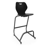 Intellect Wave Cafe Stool 30" | 3 Frame Colors Stools KI Frame Color Black Plastic Color Black 