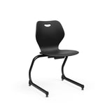 Intellect Wave Cantilever Chair 18" Classroom Chairs, Guest Chair, Cafe Chair, KI Frame Color Black Plastic Color Black 