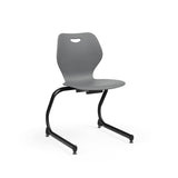 Intellect Wave Cantilever Chair 18" Classroom Chairs, Guest Chair, Cafe Chair, KI Frame Color Black Plastic Color Blue Grey 