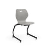 Intellect Wave Cantilever Chair 18" Classroom Chairs, Guest Chair, Cafe Chair, KI Frame Color Black Plastic Color Warm Grey 
