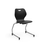 Intellect Wave Cantilever Chair 18" Classroom Chairs, Guest Chair, Cafe Chair, KI Frame Color Chrome Plastic Color Black 