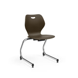 Intellect Wave Cantilever Chair 18" Classroom Chairs, Guest Chair, Cafe Chair, KI Frame Color Chrome Plastic Color Chocolate 
