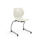 Intellect Wave Cantilever Chair 18" Classroom Chairs, Guest Chair, Cafe Chair, KI Frame Color Chrome Plastic Color Wet Sand 