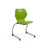 Intellect Wave Cantilever Chair 18" Classroom Chairs, Guest Chair, Cafe Chair, KI Frame Color Chrome Plastic Color Zesty Lime 