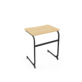 Intellect Wave Cantilever Desk Hard Plastic Top Classroom Desks, Sit-to-Stand KI Frame Color Black Hard Plastic Color Kensington Maple 